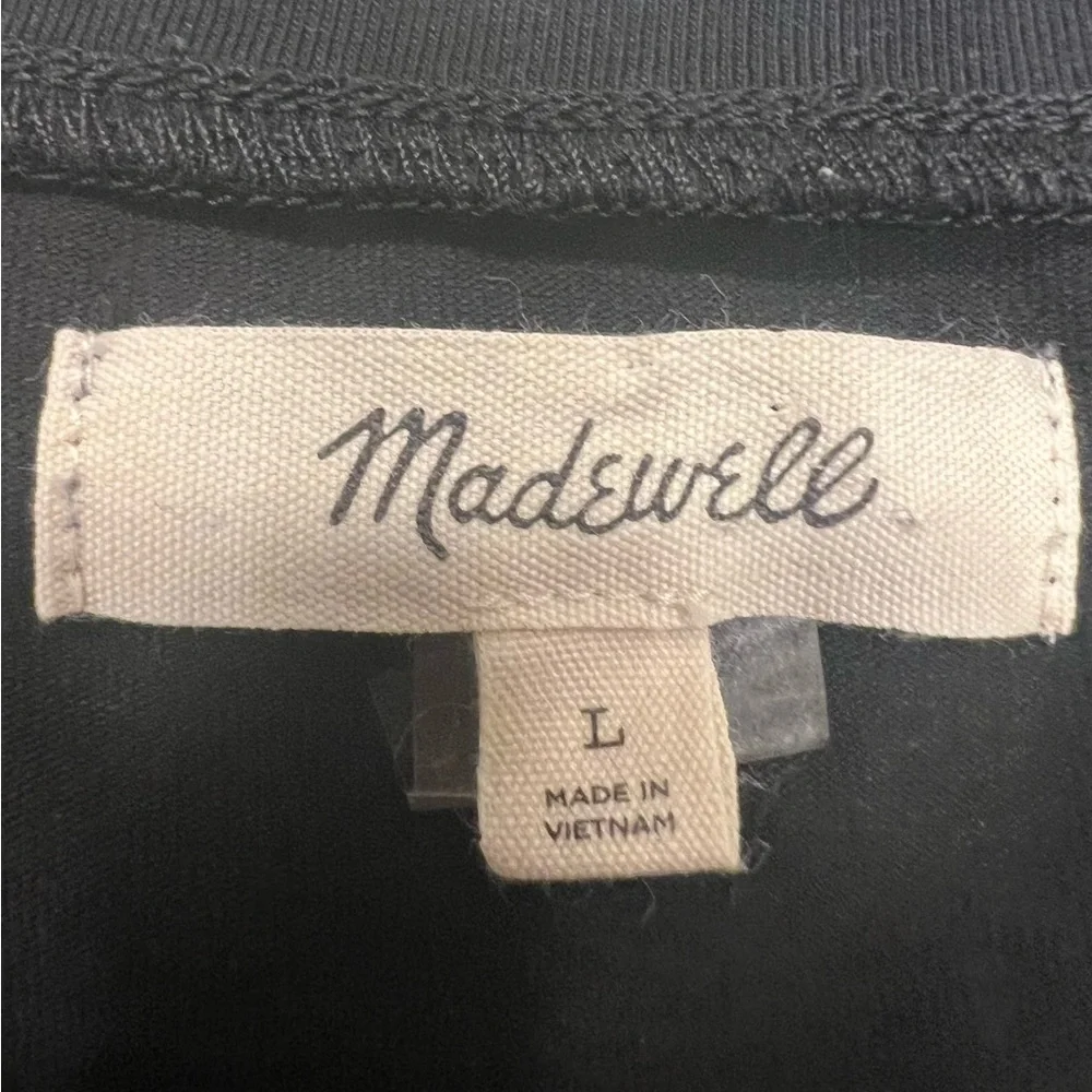 Madewell Black Tee with Sheer Sleeves - Picture 7 of 8